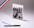 Carte simple L'Œil du photographe créée et imprimée en France - Chaton liseur