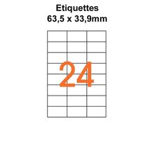 Étiquettes adhésives  pour timbres à imprimer 6,35 x 3,39 cm  (240 étiquettes) - blanc - 10 feuilles  -t3azur