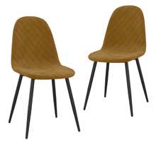Vidaxl chaises de salle à manger 2 pièces marron velours