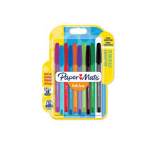 Paper mate inkjoy 100st - 10 stylos bille avec capuchon - assortiment de couleurs - pointe moyenne 1.0mm - sous blister