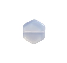 DIY - 10 Perles Vintage en Verre Hexagone 16 x 15mm  - White Opal