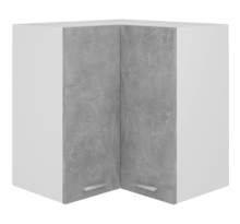 Vidaxl armoire d'angle suspendue gris béton 57x57x60 cm aggloméré
