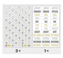 420 stickers dates pour bullet journal - noir-gris-doré