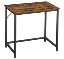 Bureau table poste de travail 80 x 50 x 75 cm pour bureau salon chambre assemblage simple métal style industriel marron rustique et noir