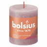 Bolsius Bougies pilier rustiques Shine 4 Pièces 80x68 mm Rose cendre