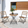 Ensemble bistro de jardin 3 pièces pliantes style cosy 2 chaises + table résine tressée beige acier époxy noir