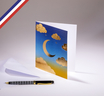 Carte double Aurore créée et imprimée en France sur papier certifié PEFC - Lune et nuages