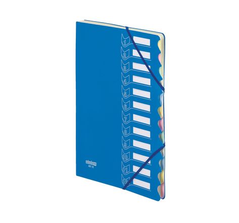 Trieur à élastiques carton / plastique extendos 12 compartiments a4 - bleu clair - bleu pastel