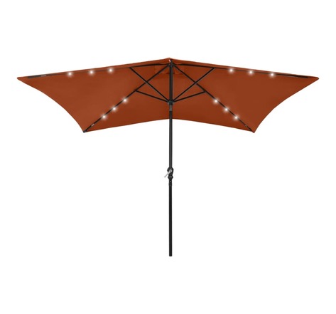 Vidaxl parasol avec led et mât en acier terre cuite 2x3 m