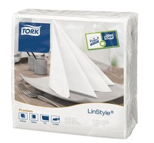 Lot de 600 Serviettes papier blanche 400 mm - tork -  conditionnement  12 paquets x 50 serviettes