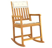 vidaXL Chaise à bascule avec coussins bois massif d'acacia