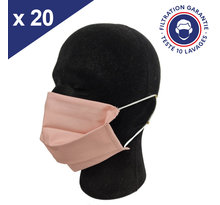 Masque Tissu Lavable x10 Rose Lot de 20