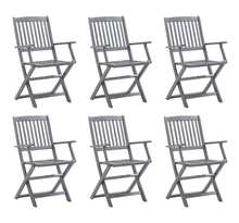 Vidaxl chaises pliables d'extérieur 6 pcs bois d'acacia solide