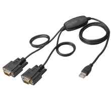 Câble adaptateur USB 2.0 2 x RS232 1 Mbps/sec 1,5 m Noir DIGITUS