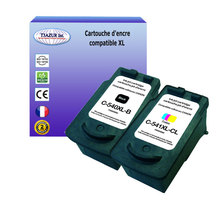 2x cartouches compatibles avec canon pixma mg3200  mg3250  mg3255  mg3500  remplace  canon pg540xl  cl-541 xl (noire+couleur) - t3azur