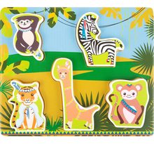Puzzle Jungle Les Formes En Bois Colorées Avec Motif Animalier Apprennent Aux Enfants Jouets