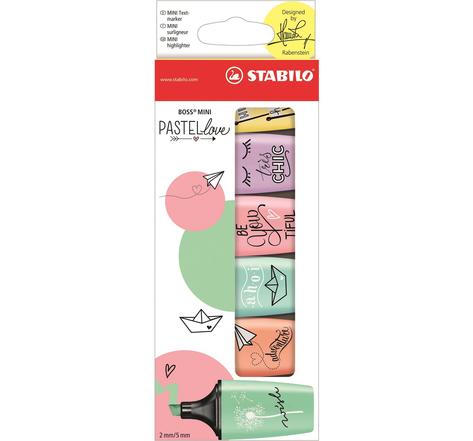 Surligneur pastel - Pastellove - Étui carton de 6 surligneurs - Coloris pastel assortis x 10 STABILO
