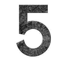 Numéro 5 - Numéro adhésif pour boîtes aux lettres- Pierre véritable 50 mm  Galibot