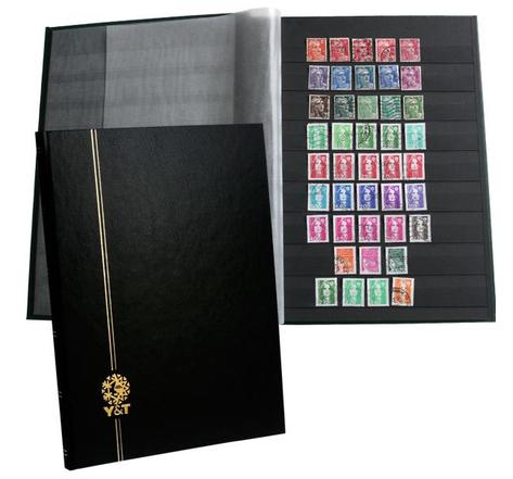 Perfecta : classeur fixe pour timbres (grand modèle-pages noires-48p. Noir)