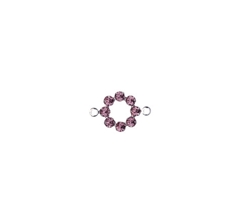 Perle cristal swarovski couronne rose chiffon 15 mm