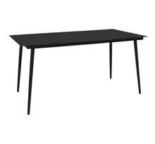 Vidaxl table à dîner de jardin noir 150x80x74 cm acier et verre