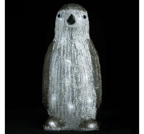 vidaXL Silhouette de pingouin de Noël LED Acrylique 30 cm