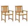 Vidaxl chaises de jardin avec coussins 2 pcs bois d'acacia massif