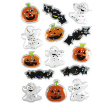 Sticker 3D Halloween pailleté 2,6 à 4,8cm 14 pièces