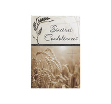 Carte de voeux - condoléances - sincères condoléances - épis de blé