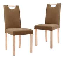 Vidaxl chaises de salle à manger 2 pièces marron tissu