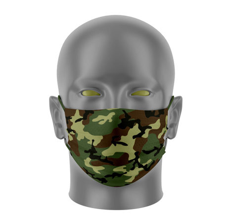 Masque Bandeau - Militaire Vert - Taille S - Masque tissu lavable 50 fois