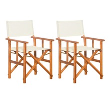 Vidaxl chaises de metteur en scène 2 pièces bois massif d'acacia