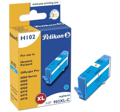 H102 cartouche d'encre remplace 903xl t6m03ae cyan pelikan printing