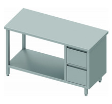 Table inox avec tiroir a droite et etagère - gamme 600 - stalgast - 1400x600