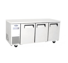 Table Réfrigérée Positive 3 Portes avec Dosseret - 470 Litres - Atosa - R600aAcier inoxydable3 PortesPleine