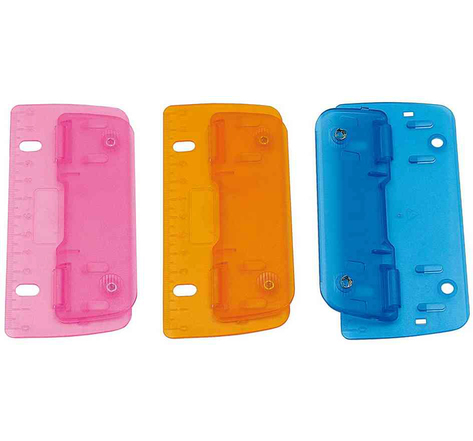 Perforateur de poche pour 3 Feuilles Coloris assortis Bleu, Orange OU Vert WEDO