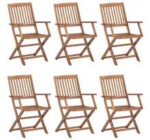 Vidaxl chaises pliables d'extérieur 6 pièces bois d'acacia solide