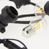 Guirlande guinguette led noire  x10 ampoules vintage e27 incluses  5m extensible