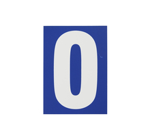 THIRARD - Plaque de signalisation 0  marquage blanc sur fond bleu  panneau PVC adhésif  65x90mm