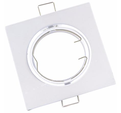 Support spot encastrable gu10 led orientable carré blanc - blanc - silamp