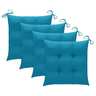 vidaXL Chaises de jardin avec coussins bleu clair 4 Pièces Teck massif