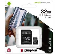 KINGSTON Canvas Select Plus SDCS2 32Go 32 go Micro SD Carte Mémoire Class 10 A1 100Mo/s+ Adaptateur inclus