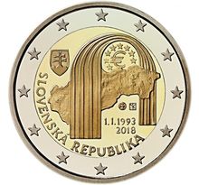 Monnaie 2 euros commémorative slovaquie 2018 - république