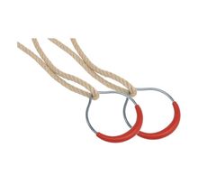 Anneaux de gymnastique en métal avec corde (lot de 2) cordes en chanvre synthétique