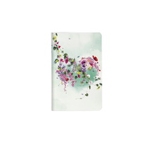 Chacha - Carnet 7,5 x 12 cm - 48 pages Blanches - Tropical Fleurs Coeur Vert