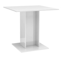 Vidaxl table de salle à manger blanc brillant 80x80x75 cm aggloméré