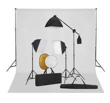 Vidaxl kit de studio photo boîte à lumière toile de fond et réflecteur