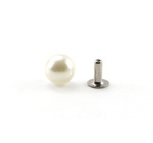 Perle nacrée pour customiser textile avec rivet 6mm 30 pièces