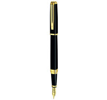Waterman exception stylo plume fin, noir, plume fine 18k, encre bleue, coffret cadeau