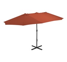 Vidaxl parasol avec poteau en aluminium 460 x 270 cm terre cuite